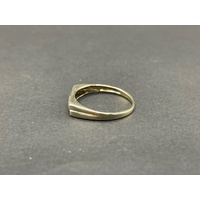 Mens 9ct Yellow Gold Diamond Signet Ring