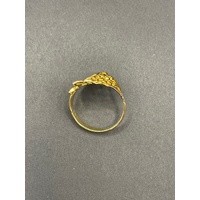 Ladies 18ct Yellow Gold Pattern Ring