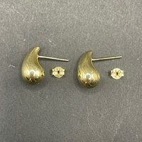 Ladies 18ct Yellow Gold Tear Drop Bubble Stud Earrings
