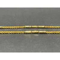 Unisex 21ct Yellow Gold Double Link Necklace