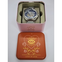 Fossil Evanston 45mm Automatic Stainless Steel Mens Watch BQ2620 Blue Dial 5ATM