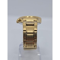 Fossil Flynn Chronograph Gold Tone Stainless Steel Mens Watch BQ1128 46mm 5ATM