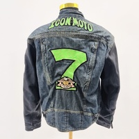 Icon Moto Strongarm 7 Denim and Leather Mens Motorcycle Jacket Size L