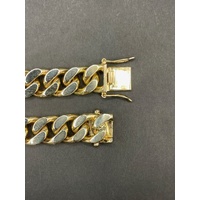 Mens 9ct Yellow Gold Chunky Curb Link Bracelet
