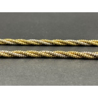 Ladies 18ct Two Tone Gold Bead Rope Link Necklace