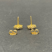 Ladies 18ct Yellow Gold Cubic Zirconia Stud Earrings