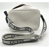 GUESS Pennywise Crossbody Bag White Faux Leather Logo Adjustable Strap