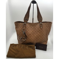 Gucci Guccissima Icon Tote Brown Leather Large Shoulder Bag Authentic