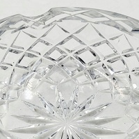 Unbranded Clear Cut Glass Ashtray Round Decorative Smoking
