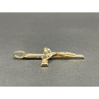 Unisex 9ct Yellow Gold Crucifix Cross Pendant