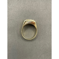 Mens 18ct Yellow Gold Diamond Ring