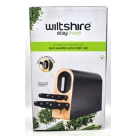 Wiltshire Staysharp Triple Rivet Knife Block Set 6 Piece with Sharpener