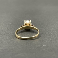 Ladies 9ct Yellow Gold White Pearl Ring