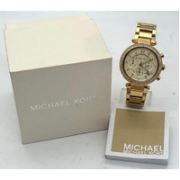 Michael Kors MK5354 Ladies Parker Chronograph Watch Gold Tone Stainless Steel