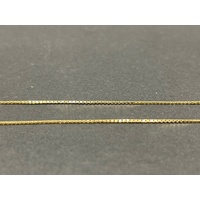 Ladies 18ct Yellow Gold Box Link Chain & Orange Gemstone Pendant