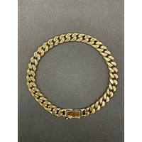 Mens 18ct Yellow Gold Curb Link Bracelet