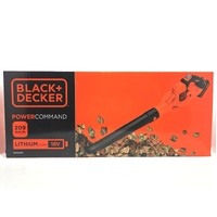 Black+Decker 18V Cordless Blower GWC1820PC 209km/h 2.0Ah Battery and Charger