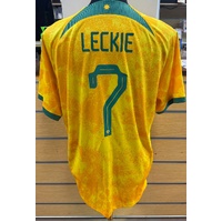 Nike Dri-Fit Socceroos 2022 Home Jersey No.7 Leckie Australia Football