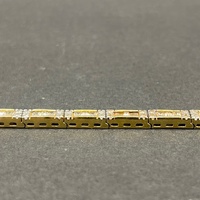 Ladies 18ct Yellow Gold Tennis Link Bracelet