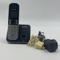 Panasonic Cordless Landline Phone KX-TG6821ALB Black Silver with Dock