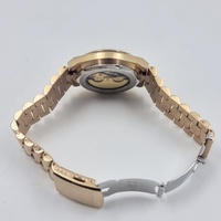 Citizen Mens Automatic Watch Gold Tone Red Dial 5 Bar Stainless Steel
