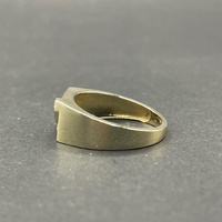 Mens 9ct Yellow Gold Signet Diamond Ring