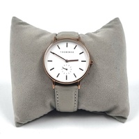 The Horse Classic Ladies Watch Rose Gold Grey Leather Strap Minimalist