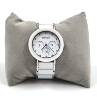Bering Womens Ceramic Chronograph Quartz Silver White Watch 11438-754