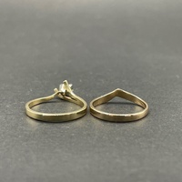 Ladies 9ct Yellow Gold Blue Sapphire Gemstone Ring Set