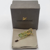 Daniel Swarovski Crystal Aptera Grasshopper Brooch Rare Insect Pin