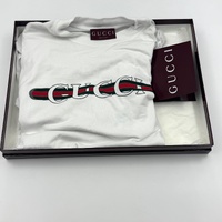 Gucci Mens Cotton Jersey T-Shirt White with Logo Print 784361 XJGKB