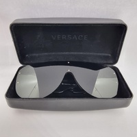 Versace Medusa Biggie 4391 Shield Sunglasses Black Dark Grey Made in Italy
