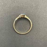 Ladies 9ct Yellow Gold Blue Gemstone and Diamond Ring
