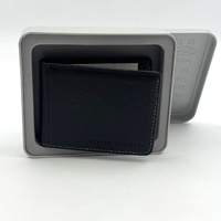 Status Anxiety Mens Leather Bi Fold Genuine Wallet Black with Gift Tin