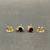 Ladies 14ct Yellow Gold Gemstone Stud Earrings
