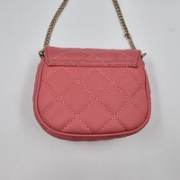 Guess Pink Quilted Mini Crossbody Bag with Chain Strap Flap Closure