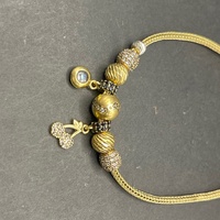 Ladies 18ct Yellow Gold Palma Link Bead Bracelet