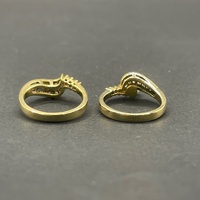 Ladies 18ct Yellow Gold 2 Ring Set Diamond Rings