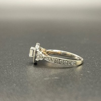 Ladies 14ct White Gold Natural Diamond Halo Ring