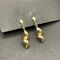 Ladies 18ct Yellow Gold Spiral Link Dangle Earrings