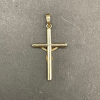 Unisex 9ct Yellow Gold Crucifix Cross Pendant