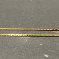 Unisex 14ct Yellow Gold Box Link Chain & Crucifix Pendant