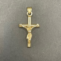 Unisex 14ct Yellow Gold Crucifix Cross Pendant