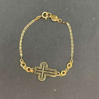 Child's 18ct Yellow Gold Anchor Link Religious Bracelet