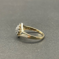 Ladies 9ct Yellow Gold Diamond Cluster Ring