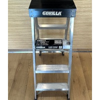 Gorilla SM004-PBK 4 Step Industrial Double Sided Ladder 1.15m 150kg Max