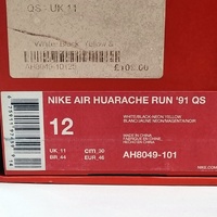 Nike Air Huarache Run ‘91 QS AH8049-101 White Black Neon Yellow 12