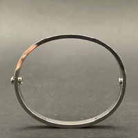 Large View Ladies 18ct Solid White Gold Diamond Oval Bangle