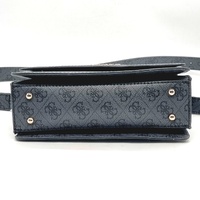 Guess Cathleen Flap Crossbody Bag Coal Faux Leather Gold Hardware