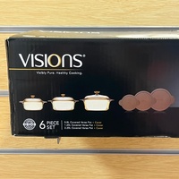 Visions VS-336/CL1 6PC Versa Pyroceram Casserole Set with Lids and Storage